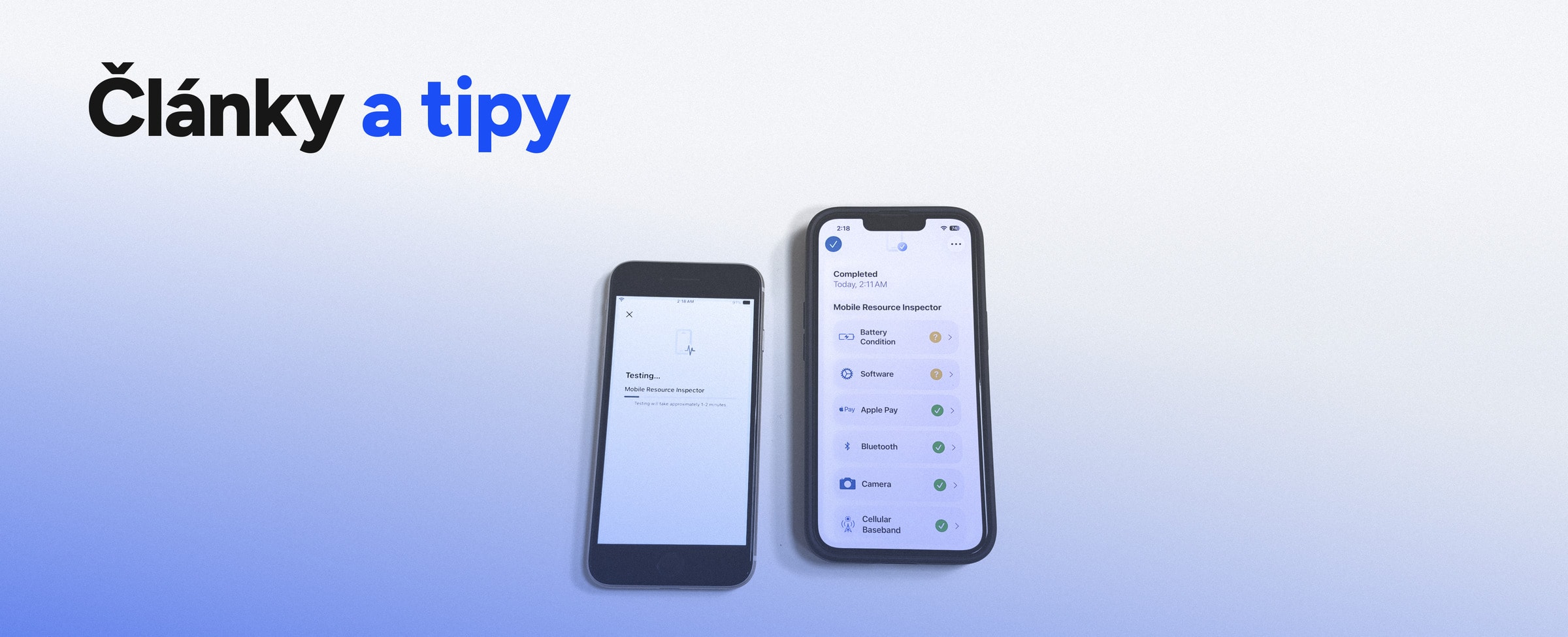 Použitý iPhone připravený ke kontrole před koupí