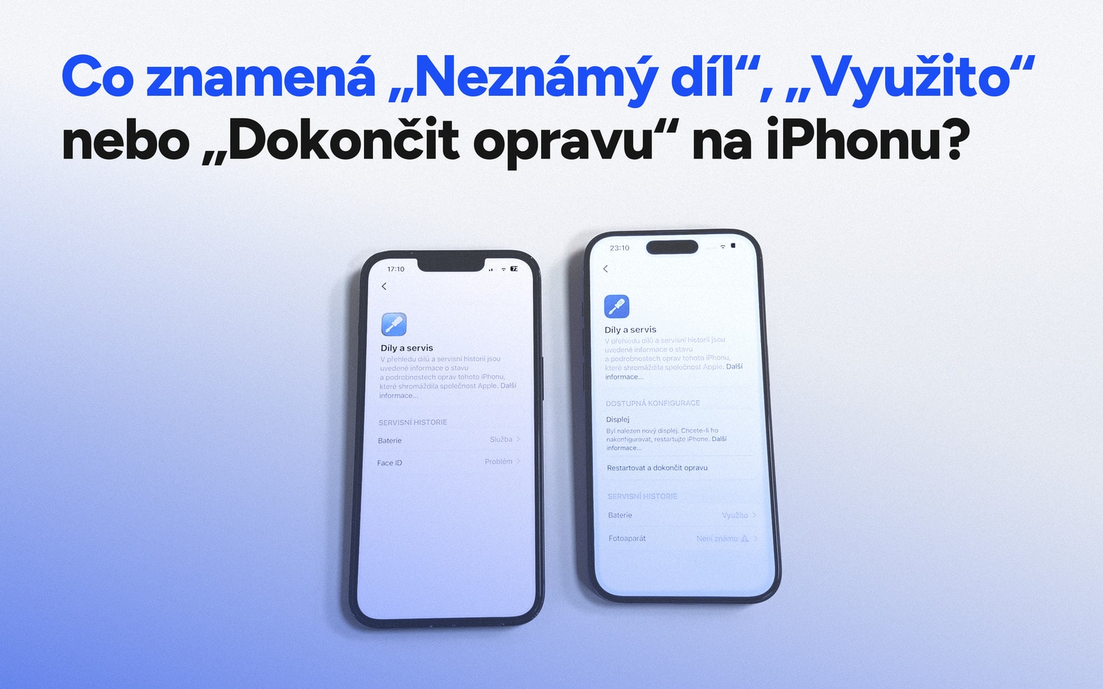 Otevřený iPhone po servisním zásahu