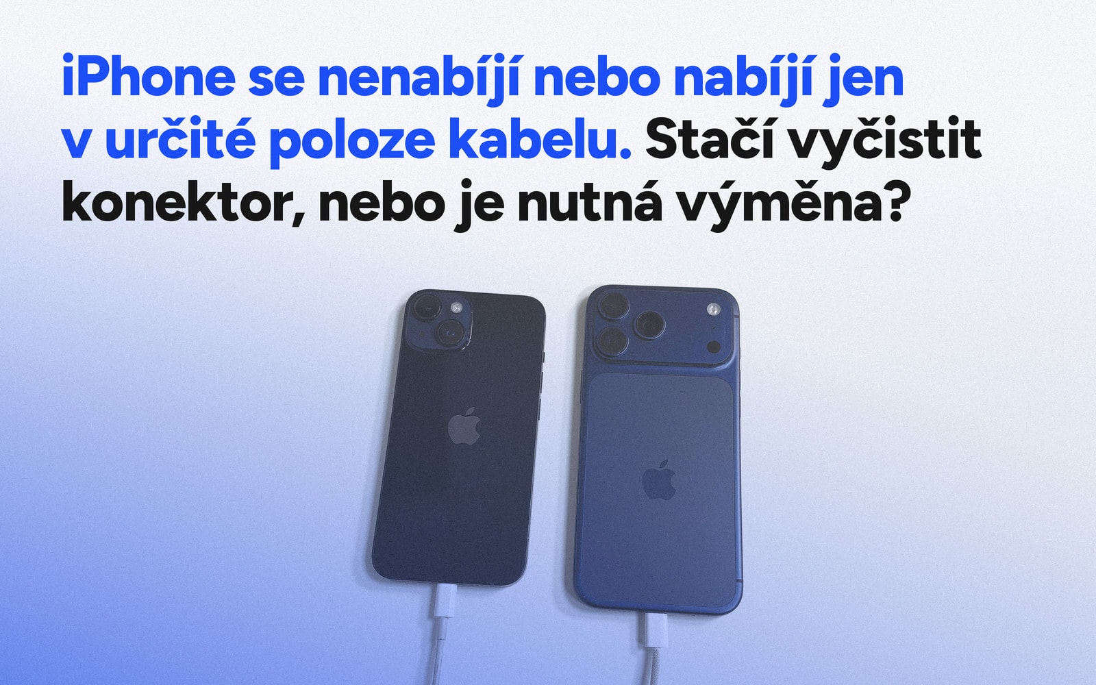 Nabíjecí konektor iPhonu při kontrole a čištění