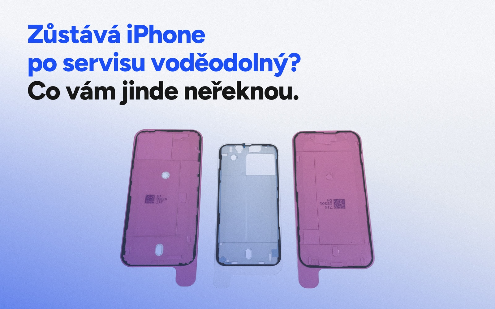 Těsnění displeje iPhonu používané při servisním zásahu